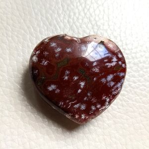 Jammy Red Sea Jasper ( ocean jasper ) puffy heart carving